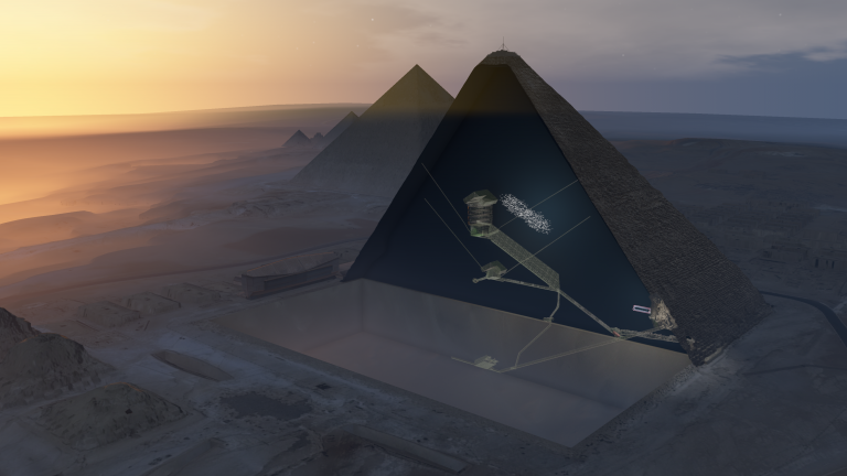 Radiografía en 3D de la Pirámide de Keops. Foto de ScanPyramids Mission