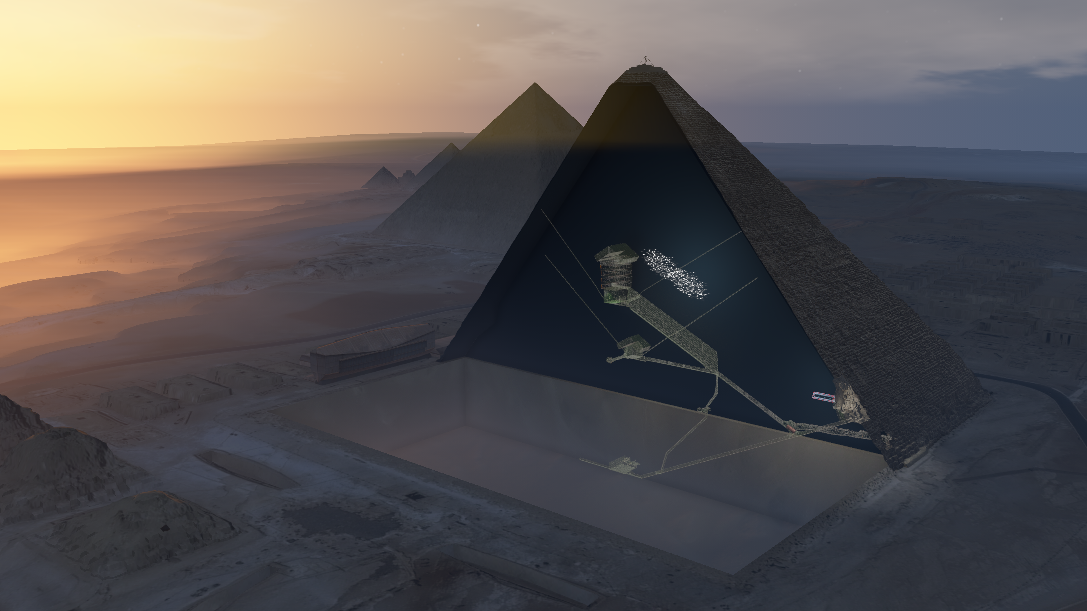Radiografía en 3D de la Pirámide de Keops. Foto de ScanPyramids Mission