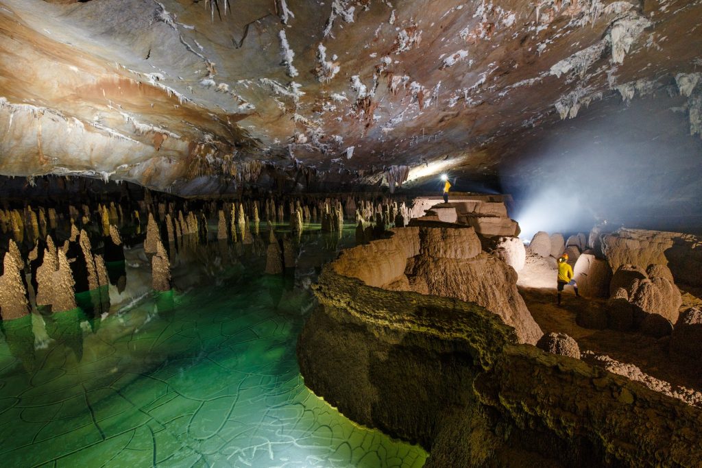 Natural stalactite formation in Hang Son Doong (Oxalis)