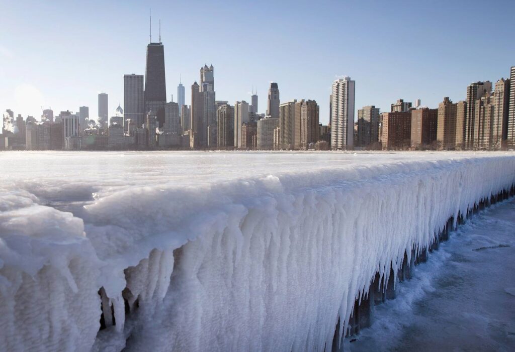 Chicago under a layer of ice. Photo by ABC.