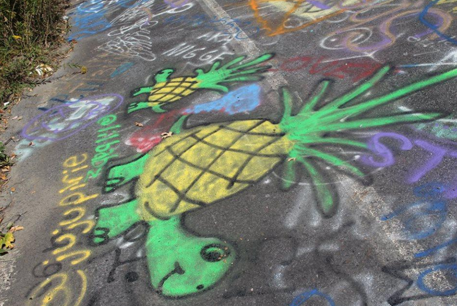 The stretch of road is covered in artwork and visitors' names | Photo: Allison Jessica Rabbit, Tripadvisor.
